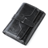 Royal Bagger RFID Block Short Wallets for Women Classic Smooth Genuine Cow Leather Female Purse Card Holder Elegant Lady Wallet