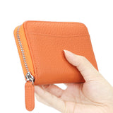 Royal Bagger RFID Organ Card Holder for Men Women, Genuine Leather Large Capacity Coin Purse, Fashion Zipper Wallet 1851