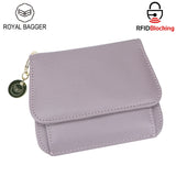 Royal Bagger RFID Short Wallet for Women Genuine Cow Leather Large Capacity Key Chain Card Holders Fashion Trifold Wallets 1459