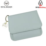 Royal Bagger RFID Short Wallet for Women Genuine Cow Leather Large Capacity Key Chain Card Holders Fashion Trifold Wallets 1459